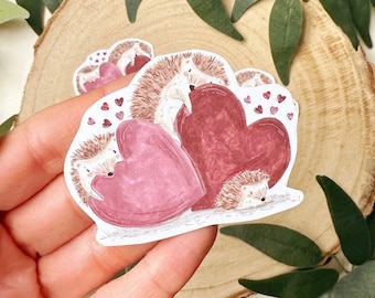 Hedgehog Heart Sticker - Planner Sticker - Bullet Journal Sticker - Hedgehog Sticker - Planner Stickers - Hedgehog Sticker Pack -Vinyl Stick