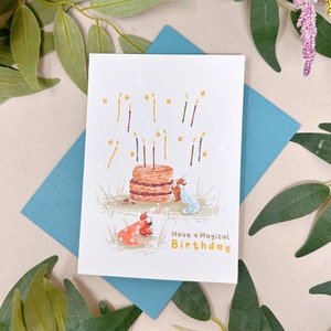 Wizard verjaardagskaart - magische verjaardagskaart - Wizard Bear verjaardagskaart - Woodland Animal Card - Wizarding verjaardagskaart - Wizard Card - heks