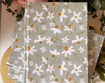 Daisy Hardback Notebook - Floral Journal - Hardback Journal - Stationery Lover - A5 Hardback - Floral Pattern Gift - Cute Notebook
