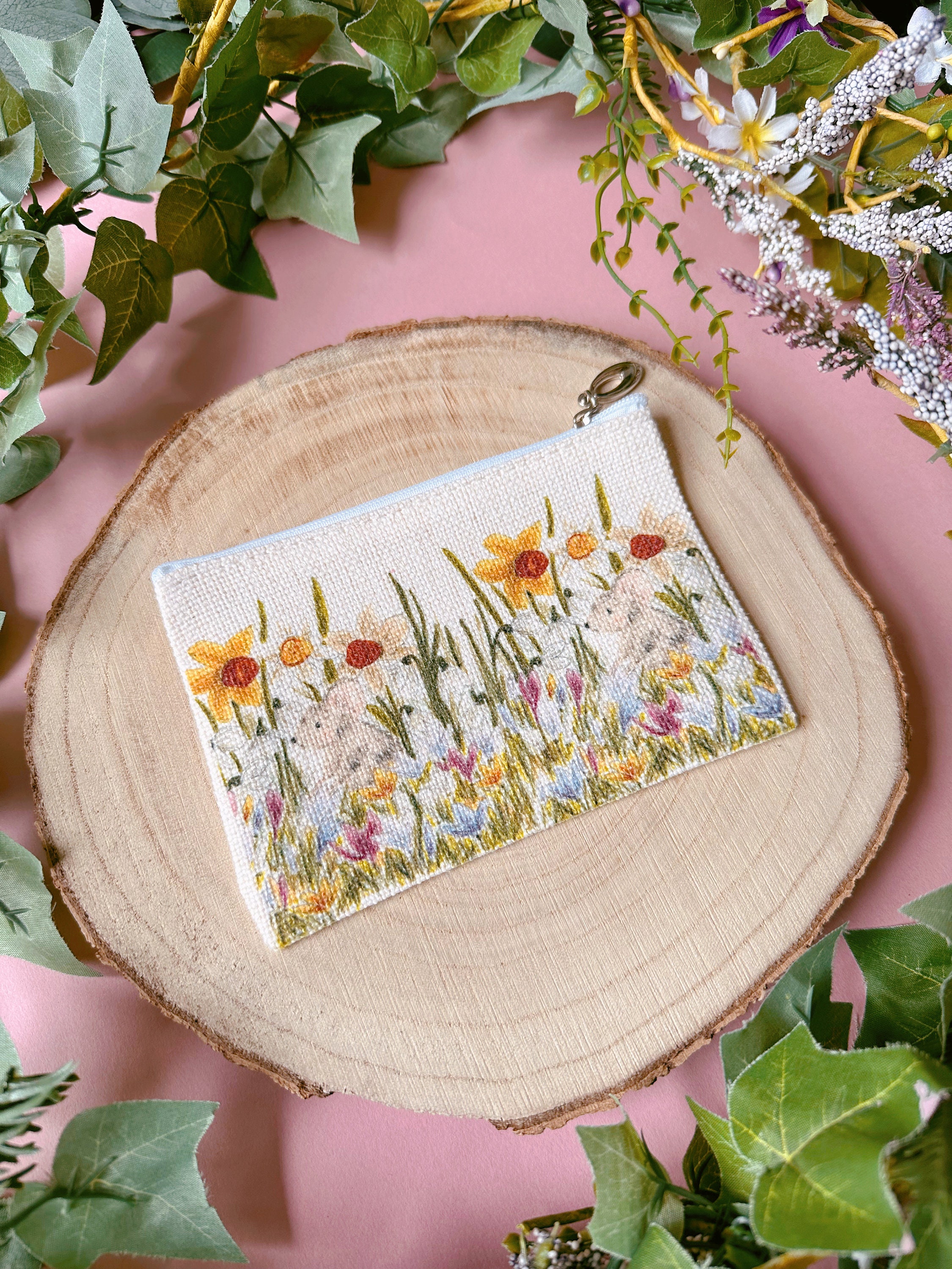 Mouse Zip Pouch - Linen Bag - Garden Mouse Bag - Jewellery Bag - Mouse ...