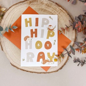 Hip Hip Hooray Card - Carte à biscuits à puce - Carte d’examen - Carte bien faite - Carte Go You - Carte de motivation - Carte hérisson