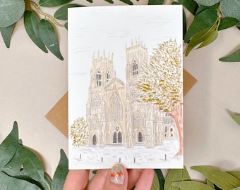 York Minster Card - Minster Card - Cathedral Card - Blank Card - Minster NoteCard - Carte Just Because - York Tourist Card