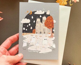 Ghost York Minster Card - Minster Card - Cathedral Card - Blank Card - Minster NoteCard - Just Because Card - York Tourist Card - York Ghost