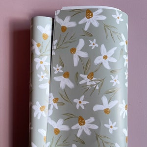 Carta da imballaggio margherita - Confezione regalo margherita - Foglio di carta da imballaggio - Confezione regalo di compleanno floreale - Confezione regalo di compleanno - Regalo di fiori - Amante delle piante