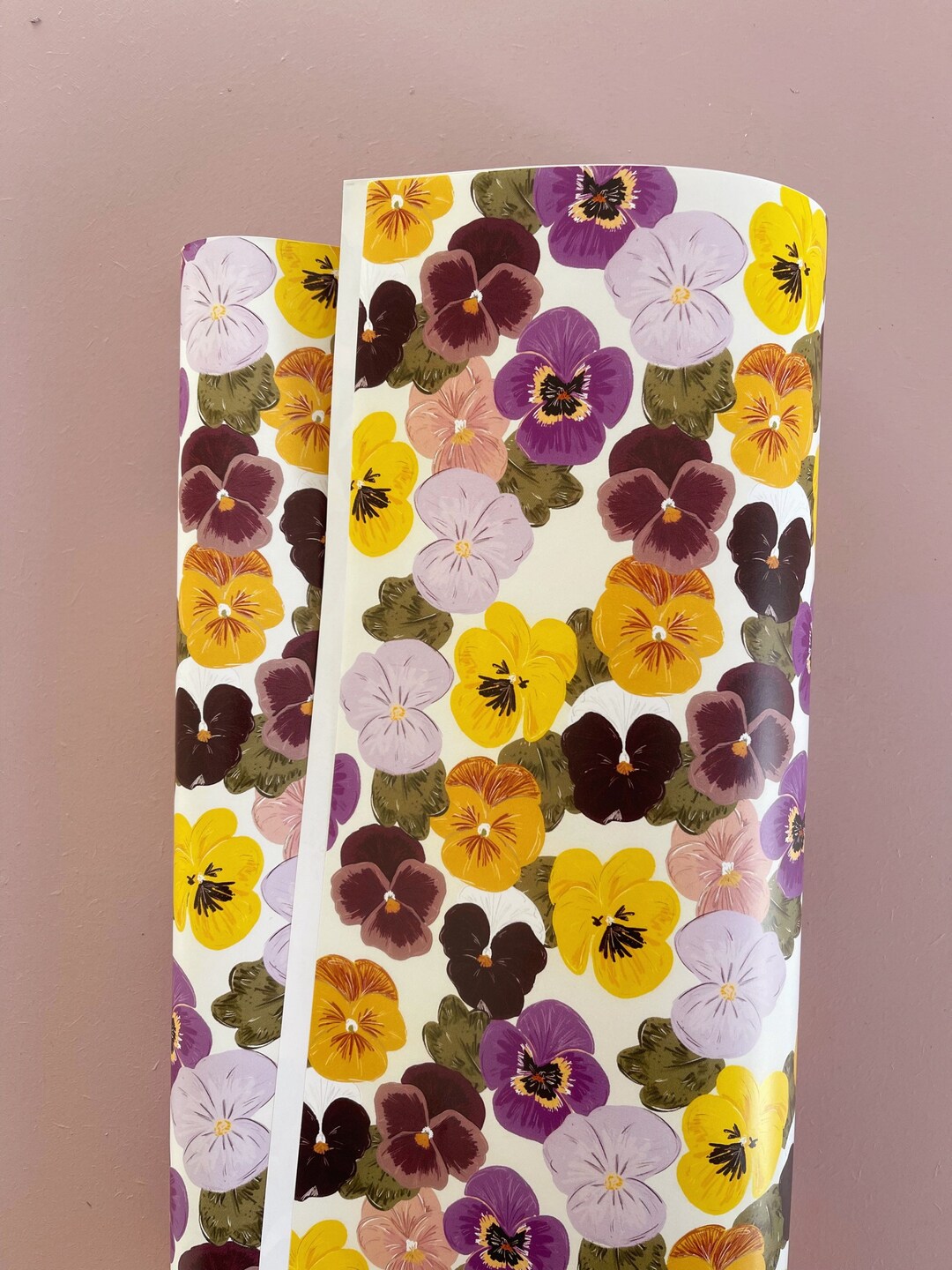 Pansy Wrapping Paper Pansy Gift Wrap Wrapping Paper Sheet Pansies