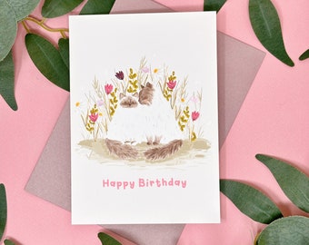Cat Birthday Card - Ragdoll Cat Birthday Card - Cute Cat Birthday Card - Animal Card - Cute Botanical Card - Wildlife Card - Whimsical Card