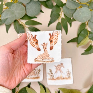 Zachte herbruikbare gezichtsdoekjes Giraffe Zero Waste Face Wipes Gezichtsreinigingspads Eco Gift Giraffe Face Wipes Herbruikbare make-uppads afbeelding 5