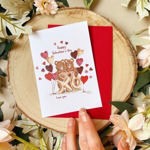 Bear Card - Bear Valentines Day Card - Love You Card - Wildlife Card - Animal Card - Panda Lover - Notecard - To my Valentine - Love Card