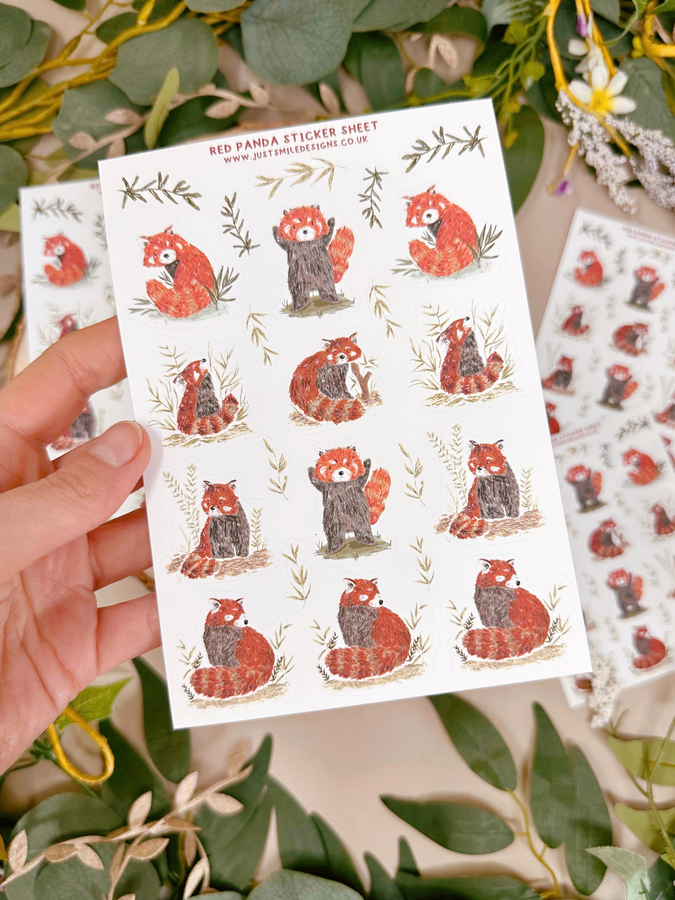 Red Panda Stickers - Red Panda Sticker Sheet - Red Panda Sticker Pack ...