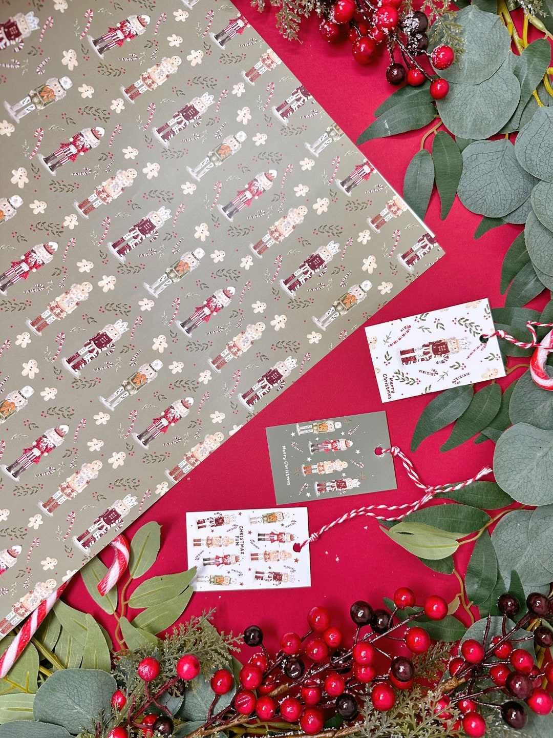 Nutcracker Christmas Wrapping Paper Gift Wrap Wrapping Etsy