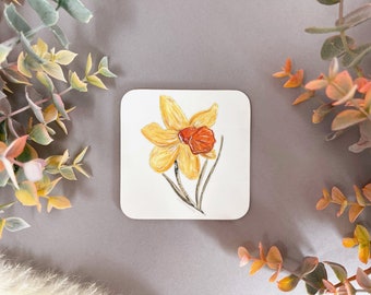Daffodil Coaster - Daffodils Drink Coaster - Cute Flower Coaster - Happy Coaster - Daffodil - Coffee Coaster - Tea Coaster - Coaster