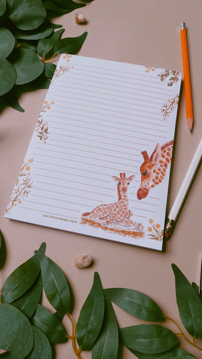Giraffe Notepad - Giraffe to Do List Notepad - Stationery Lover - A5 ...
