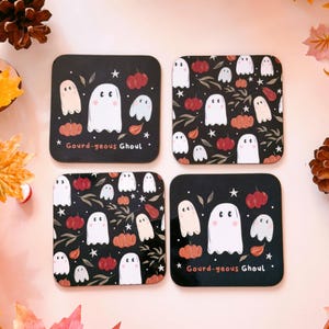 Geist Untersetzer - Halloween Dekoration - Gruselige Jahreszeit - Getränke Untersetzer - Esszimmer Dekor - Einweihungsparty Geschenk - Herbst - Herbst Dekor -Tassenmatte