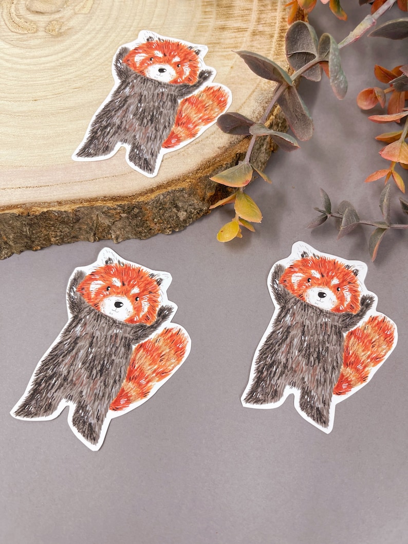 Red Panda Sticker - Red Panda Sticker Pack- Vinyl Stickers - Kawaii ...