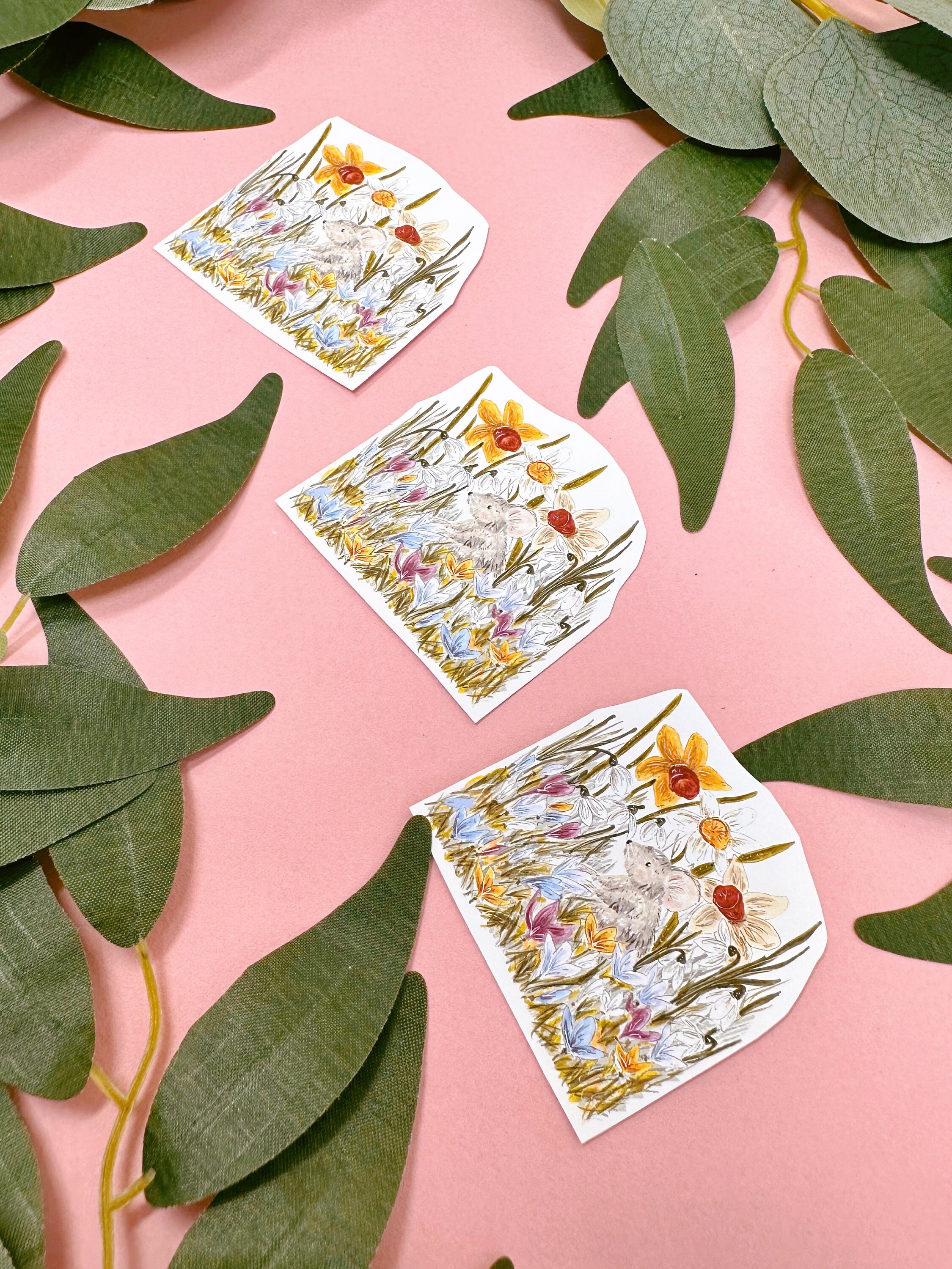 Botanical Mouse Sticker - Mouse Sticker Pack- Vinyl Stickers -mouse ...
