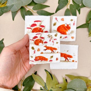 Soft Reusable Face Wipes Fox Zero Waste Face Wipes Facial Cleansing Pads Eco Gift Fox Face Wipes Reusable Makeup Pads image 4