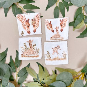 Zachte herbruikbare gezichtsdoekjes Giraffe Zero Waste Face Wipes Gezichtsreinigingspads Eco Gift Giraffe Face Wipes Herbruikbare make-uppads afbeelding 7