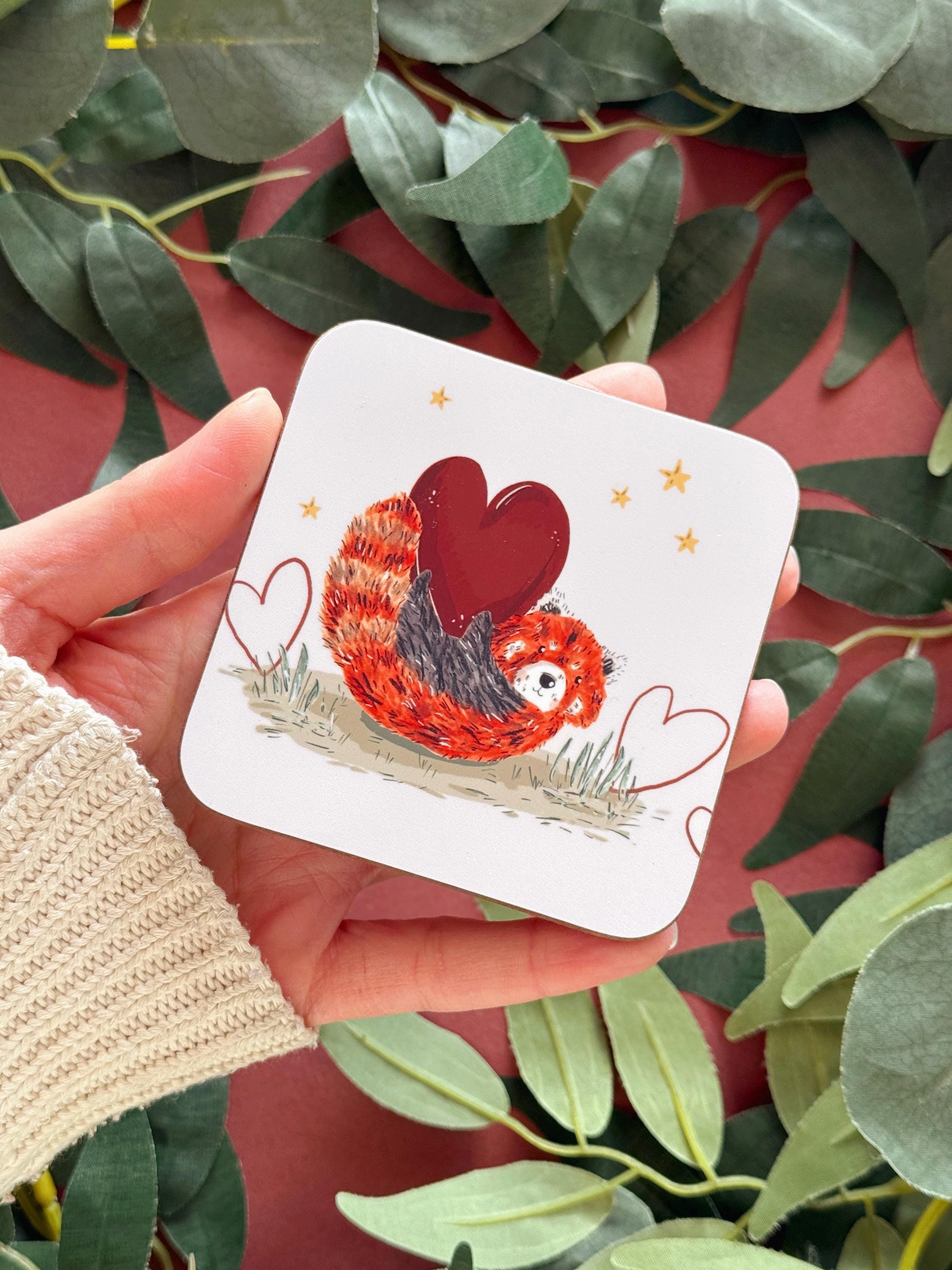 Red Panda Coaster - Quirky Animal Coaster -red Panda Lover Gift
