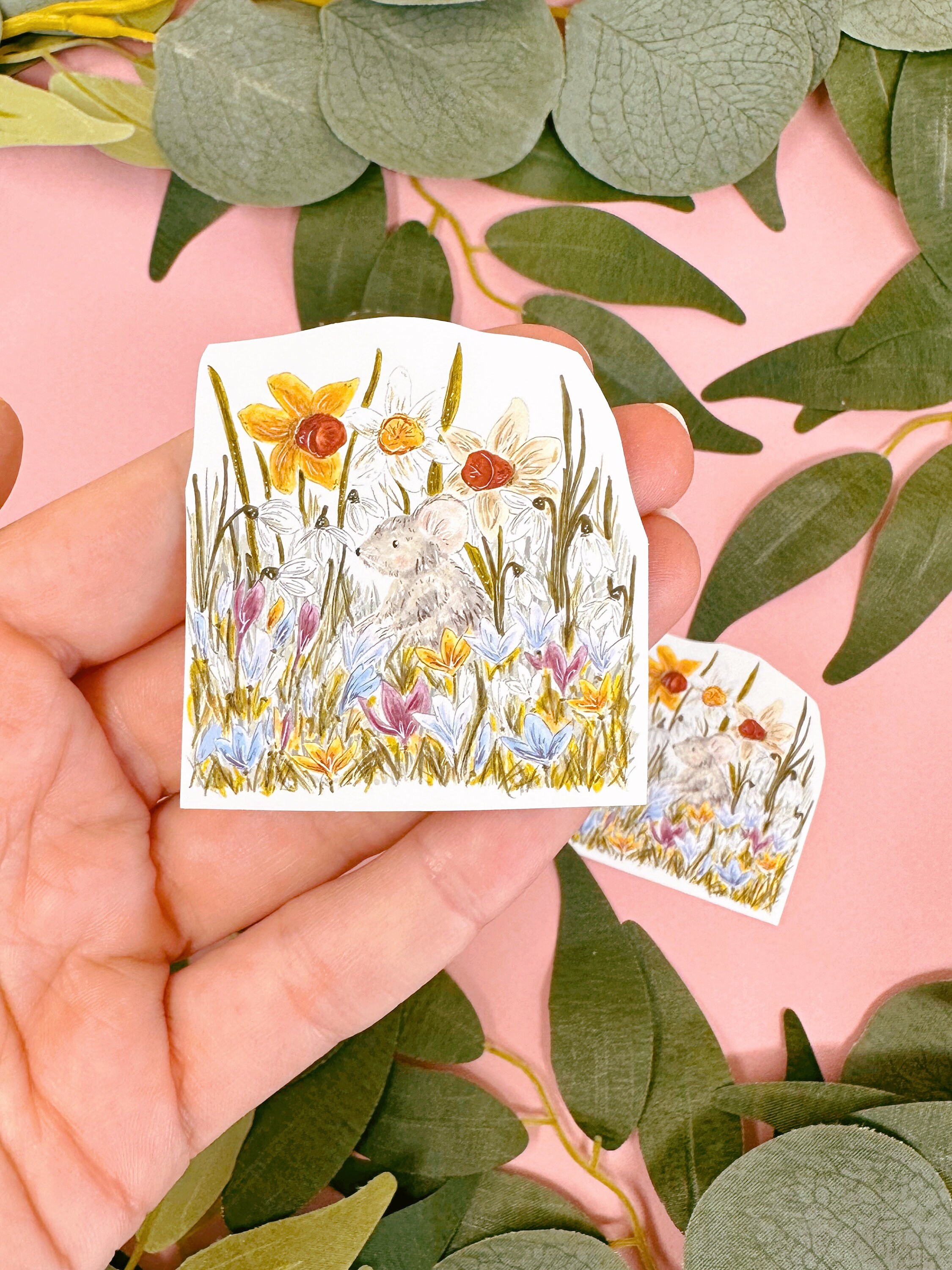 Botanical Mouse Sticker - Mouse Sticker Pack- Vinyl Stickers -mouse ...