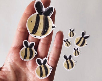 Ensemble d’autocollants d’abeilles - Pack d’autocollants d’abeilles - Autocollants en vinyle - Abeilles - Kawaii - Autocollants de planificateur - Remplisseurs de bas