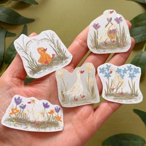 Frühling Ente Holographische Aufkleber - Ente Aufkleber - Geburtstagsparty - Löwe Geschenkidee - Kawaii - Scrapbook Aufkleber - Planer Aufkleber