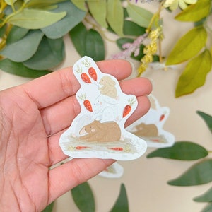 Carrot Rabbit Sticker - Bunny Sticker Pack- Vinyl Stickers -bunny Gift ...