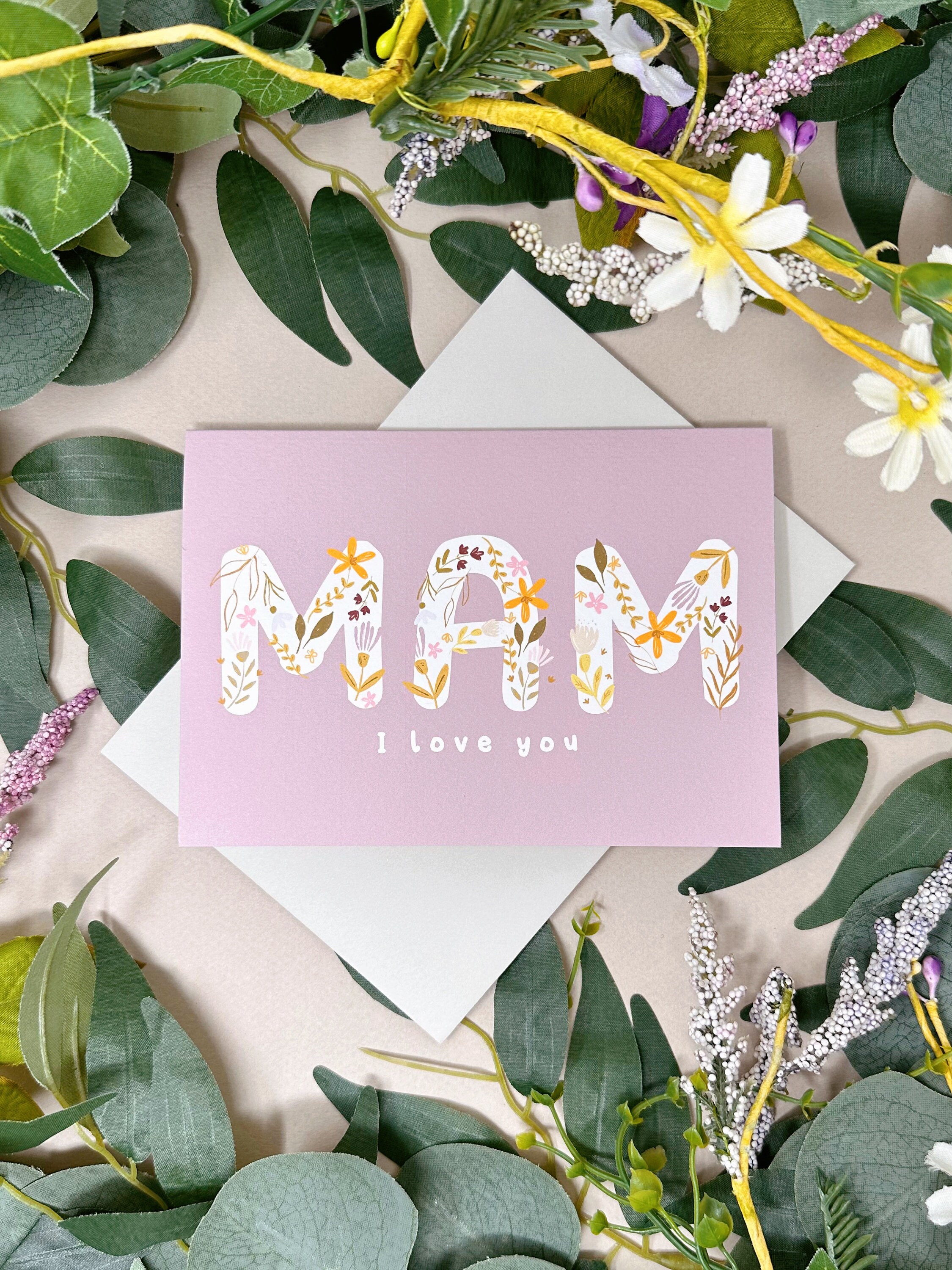 ♡mam♡ Mam Mother's Day Card - Floral Mam Card - Mam Card - Mother's Day