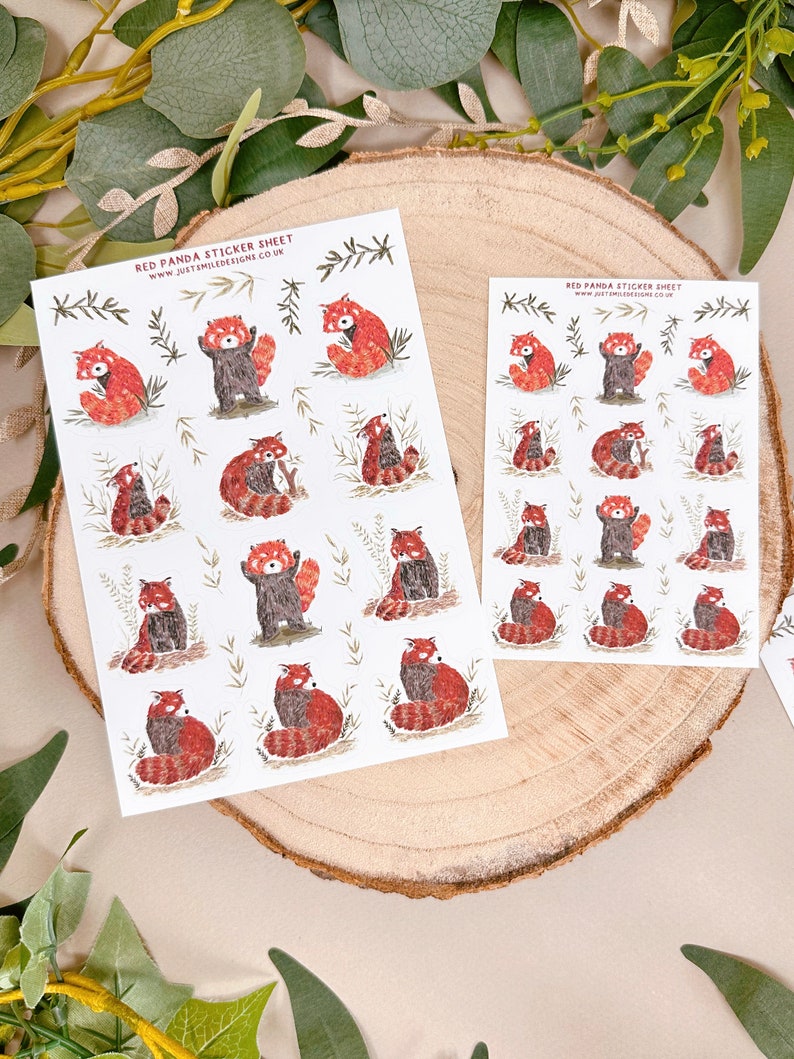Red Panda Stickers - Red Panda Sticker Sheet - Red Panda Sticker Pack ...