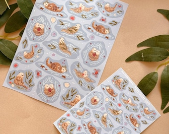 Ocean Sea Otter Sticker Bogen Schreibwaren Geschenk Bullet Journal