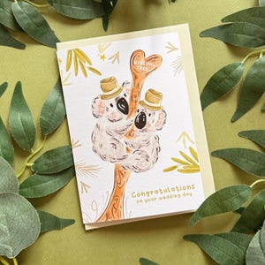 Carte de mariage koala - carte de mariage Mr & Mr - carte koala - carte de mariage bohème - carte de mariage originale - carte de félicitations - carte animal