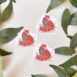 Sticker panda roux - pack d'autocollants panda roux - autocollants en vinyle - idée cadeau panda roux - kawaii - stickers de scrapbooking - stickers agenda - animal