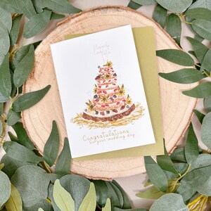 Carte de mariage bohème - carte de gâteau de mariage - carte de mariage botanique - carte de gâteau nu - carte de mariage - carte de mariage floral - pour toujours