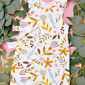 Lentebloem korte romper - katoenjersey romper - zomershort romper-nieuwe babymeisje cadeau-babykleding-kinderkleding-handgemaakte romper