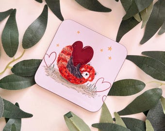 Set di 6 sottobicchieri a forma di panda rosso animale, in pelle PU, regalo decorativo per la decorazione della casa
