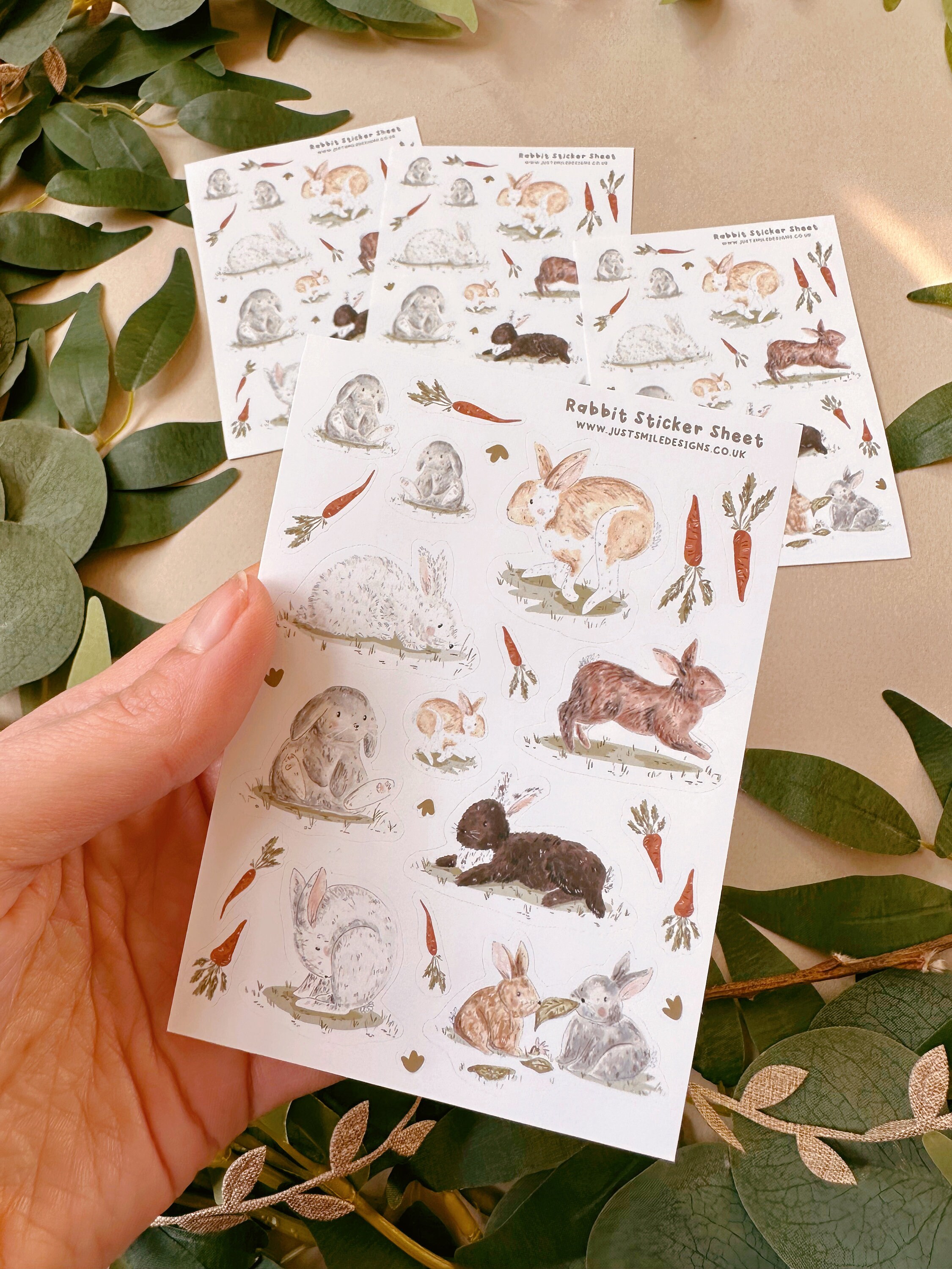 Rabbit Sticker Design Rabbit Stickers - Rabbits Sticker Sheet - Rabbit Sticker Pack- Vinyl ...