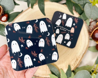 Ghost Coaster - Halloween Decoration - Spooky Season - Drinks Coaster - Dining Room Decor - Housewarming Gift - Autumn - Fall Decor -Cup Mat