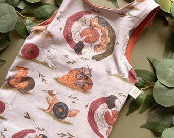 Pelele Viking Wolf - Pelele de algodón jersey - Pelele de bebé con estampado de lobos - Regalo para recién nacido - Ropa de bebé - Ropa infantil - Pelele hecho a mano