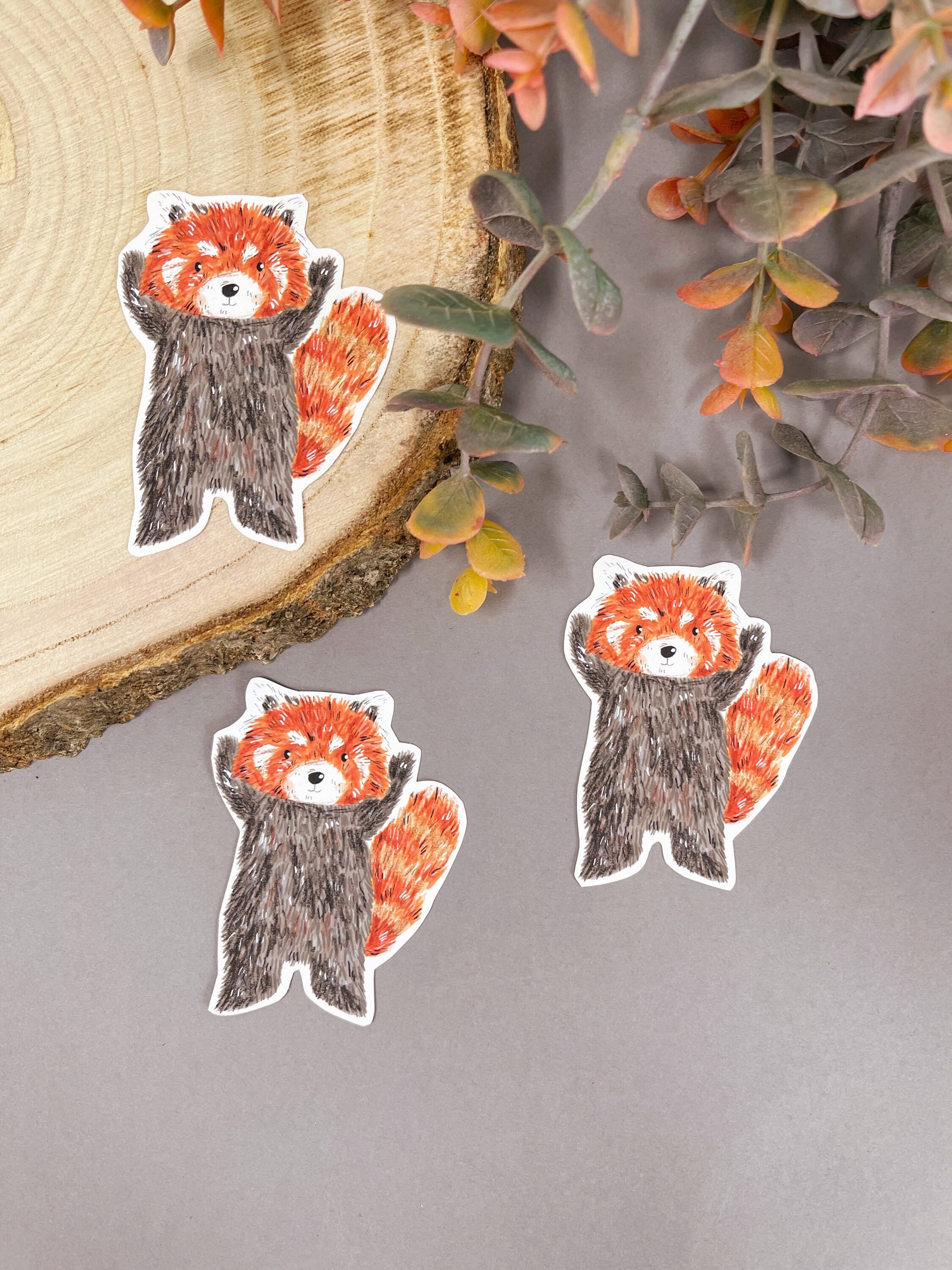 Red Panda Sticker - Red Panda Sticker Pack- Vinyl Stickers - Kawaii ...