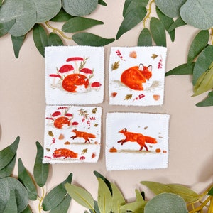 Soft Reusable Face Wipes Fox Zero Waste Face Wipes Facial Cleansing Pads Eco Gift Fox Face Wipes Reusable Makeup Pads image 7