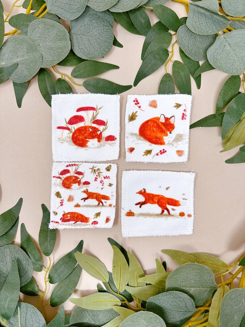 Soft Reusable Face Wipes Fox Zero Waste Face Wipes Facial Cleansing Pads Eco Gift Fox Face Wipes Reusable Makeup Pads image 7