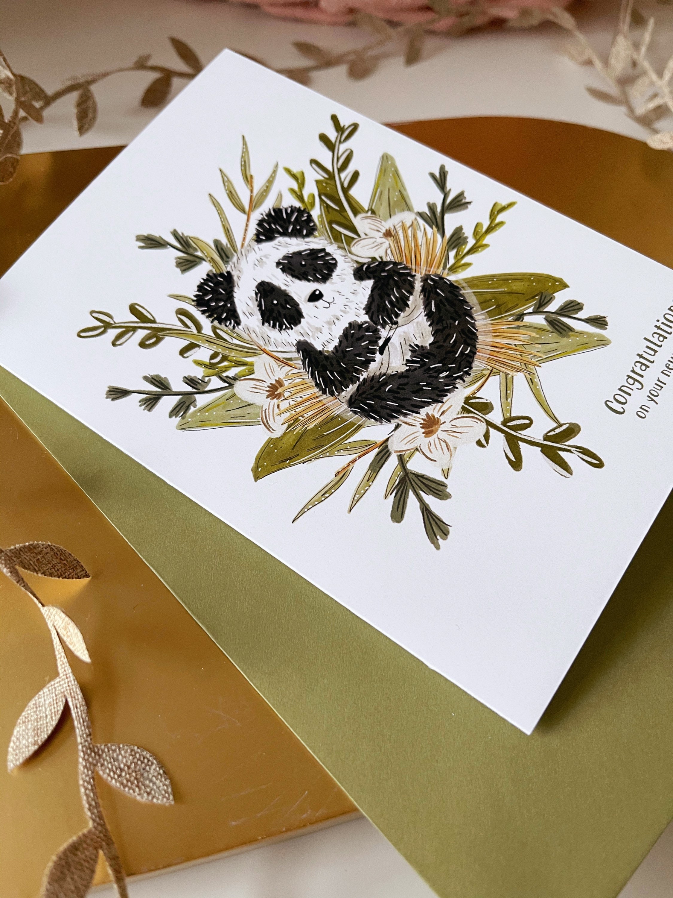 Neue Babykarte Baby Panda Karte Neugeborenes Baby | Etsy