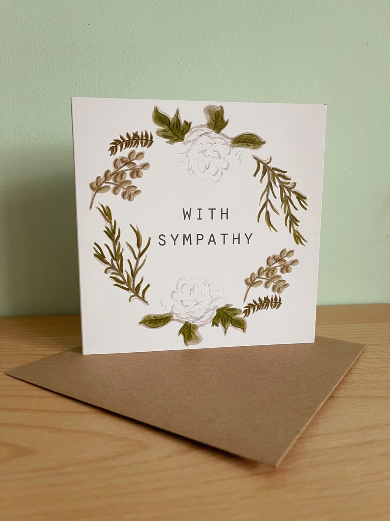 Foliage With Sympathy Card - Thinking of You Card - Sympathy Card - - Etsy