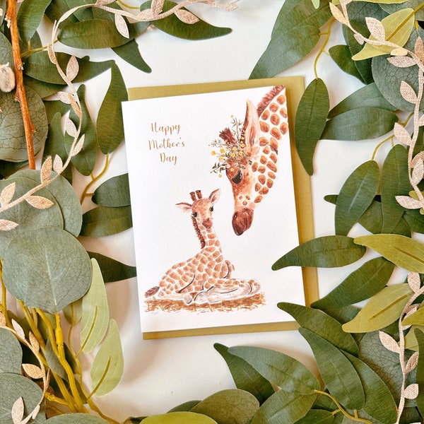 Giraffe Mother’s Day Card - Giraffe Card - Mum Card - Mother’s Day Card - Cute Giraffe Card - Mother’s Day Gift - Mummy