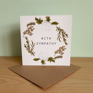 Feuillage avec carte de sympathie - penser à votre carte - Carte de sympathie -