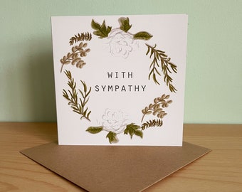 Foliage with sympathy card - thinking of you card - Sympathy Card -