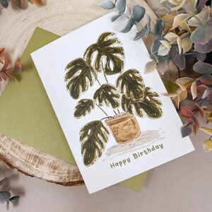 Monstera Verjaardagskaart - Monstera Plant Card - Verjaardag Plant Card - Plant Lover Card - Verjaardagskaart - Cute Birthday Card - Botanische Kaart
