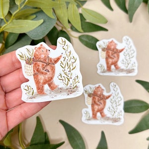 Sticker ours baies - Pack d'autocollants ours - Stickers vinyles - Idée cadeau ours - Kawaii - Stickers album - Stickers agenda - Cottagecore