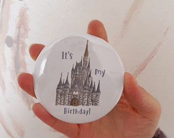 Kasteelbadge - Verjaardagsbadge - Verjaardag Disney-badge - Magisch kasteel Pinnen - Kasteelknop - Knoppen terug vastzetten - Badges