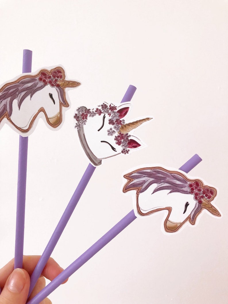 Kids Party Straws Party Decor Party Favours Party Straws Unicorn Cake stra Unicorn Party Straws Party Decorations Paper Straws