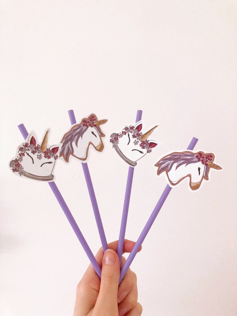 Kids Party Straws Party Decor Party Favours Party Straws Unicorn Cake stra Unicorn Party Straws Party Decorations Paper Straws